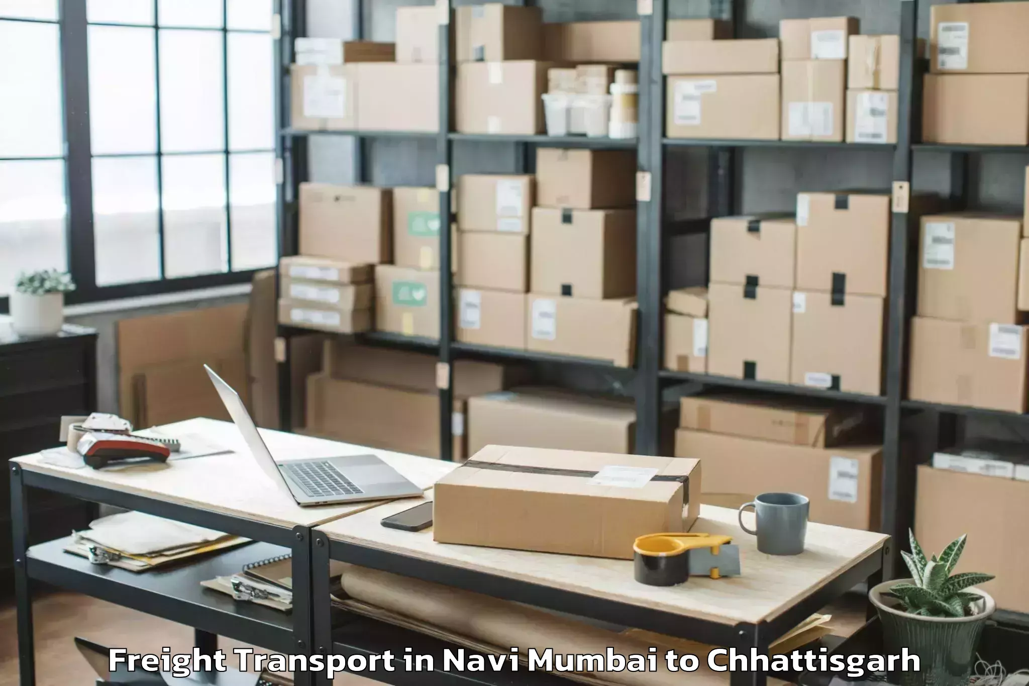 Reliable Navi Mumbai to Dhamtari Freight Transport